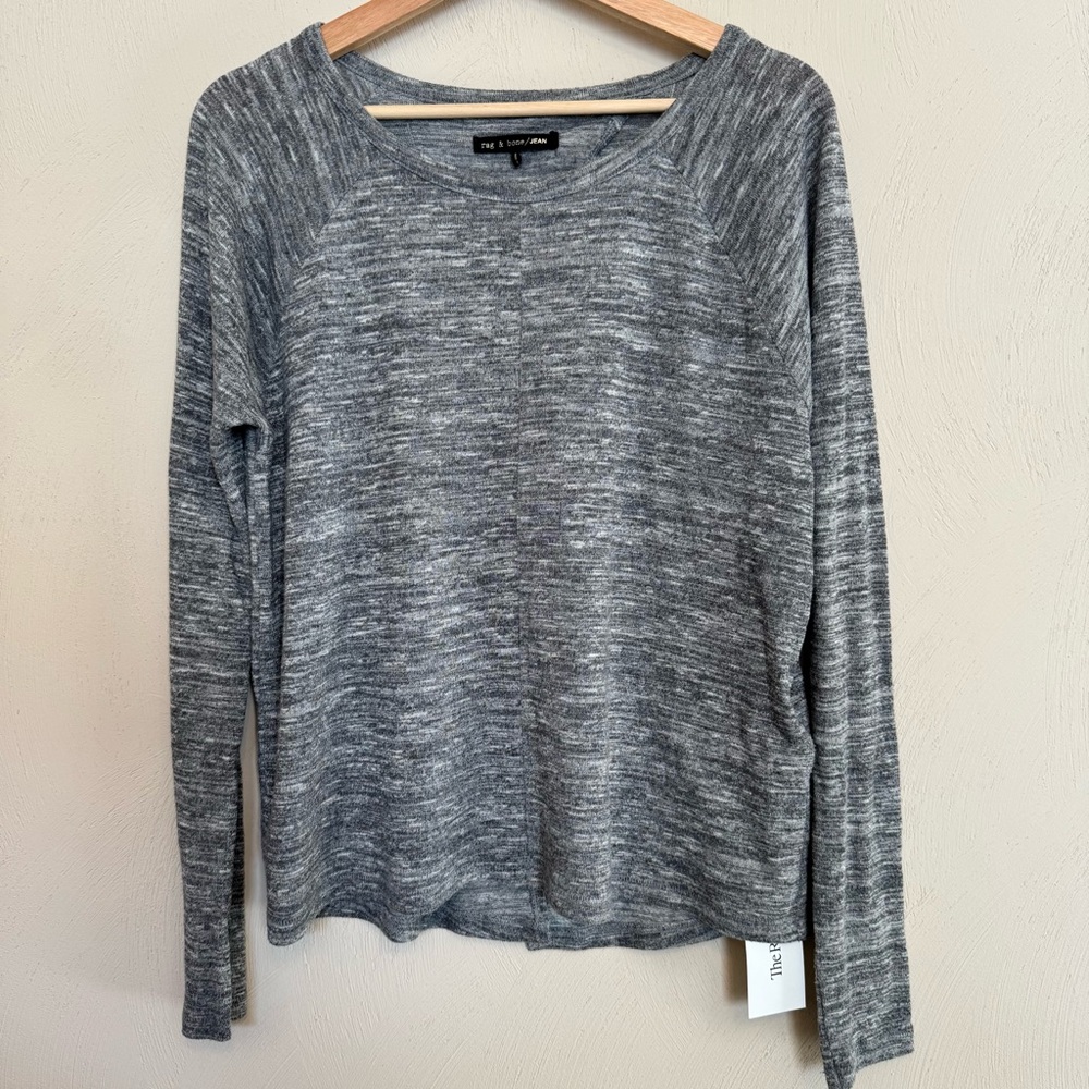 Rag & Bone Soft Gray Split Back Top - image 1